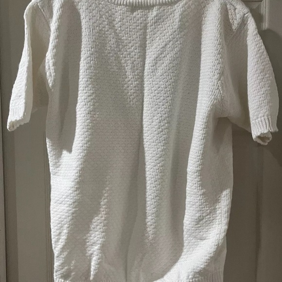 Y2K White Knit Cardigan With Floral Design Medium Alfred Dunner - Picture 4 of 5